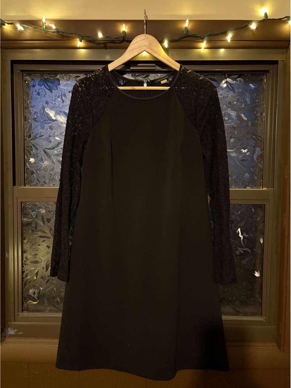 Black Dress With Lace Sleeves - Tommy Hilfiger